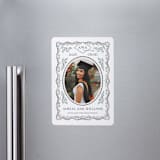 "Ivy Grad" - Graduation Announcements in Linen by Paper Sun Studio - Magnet Front