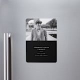 "Distinguished" - Graduation Announcements in Noir by Meggy Masters - Magnet Front