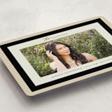 "Modern striped frame" - Graduation Announcements in Noir by Jackie Crawford - Detail