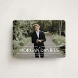 "Grad in Overlay" - Graduation Announcements in Eggshell by Carolyn MacLaren - Front