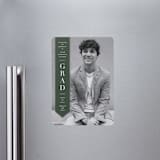 "Classic Sash" - Graduation Announcements in Pine by Lauren Chism - Magnet Front