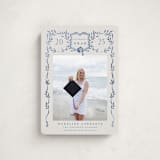 "Grad Crest" - Graduation Announcements in Indigo by Petra Kern - Front