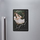 "Theatric" - Graduation Announcements in Midnight by Christie Garcia - Magnet Front