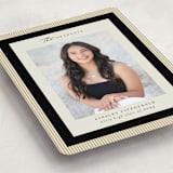 "Modern striped frame" - Graduation Announcements in Noir by Jackie Crawford - Detail
