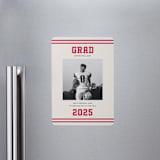 "Team Grad" - Graduation Announcements in Cherry by Louise Kay - Magnet Front