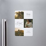 "Checked" - Graduation Announcements in Cotton by Kate Ahn - Magnet Front