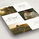 "Checked" - Graduation Announcements in Cotton by Kate Ahn - Detail