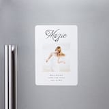 "Minimal Flourish" - Graduation Announcements in Noir by AK Graphics - Magnet Front