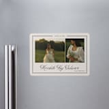 "Timeless Border" - Graduation Announcements in Almond by Brianne Larsen - Magnet Front