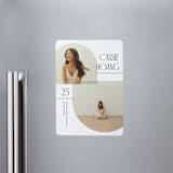 "Geo Duo" - Graduation Announcements in Snow by Pixel and Hank - Magnet Front
