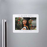 "Newsprint" - Graduation Announcements in Snow by Nicoletta Savod - Magnet Front