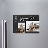 "Counterpoise" - Graduation Announcements in Charcoal by Monika Torun - Magnet Front