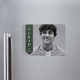 "Classic Sash" - Graduation Announcements in Pine by Lauren Chism - Magnet Front