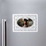 "Ivy Grad" - Graduation Announcements in Linen by Paper Sun Studio - Magnet Front