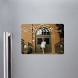 "Legato" - Graduation Announcements in Crisp Linen by Erin L. Wilson - Magnet Front