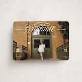 "Legato" - Graduation Announcements in Crisp Linen by Erin L. Wilson - Front