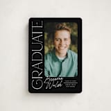 "Distinguished" - Graduation Announcements in Eclipse by Everett Paper Goods - Front