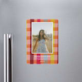 "Rainbow plaid" - Graduation Announcements in Ruby by Kat Roberts - Magnet Front