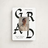 "Calligraphic Ink" - Graduation Announcements in Cotton by Chryssi Tsoupanarias - Front