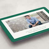 "Linen frame" - Graduation Announcements in Shamrock by Lea Delaveris - Detail