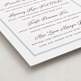 "Dotted Classic" - Graduation Menu Signs in Hydrangea by Carolyn MacLaren - Detail