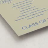 "New Style" - Graduation Menu Signs in Denim by Inkblot Design - Detail