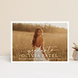 "Graduate Script" - Graduation Announcements in Snow by Sarah Curry - Front