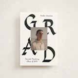 "Calligraphic Ink" - Graduation Announcements in Cotton by Chryssi Tsoupanarias - Front