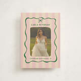 "Whimsical Stripes" - Graduation Announcements in Raspberry Matcha by Vera Lim - Front