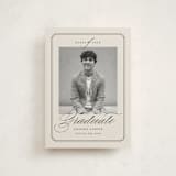 "Refined Grad" - Graduation Announcements in Taupe by Ashley Iwafuchi - Front