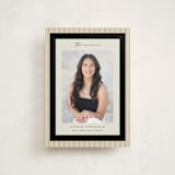 "Modern striped frame" - Graduation Announcements in Noir by Jackie Crawford - Front