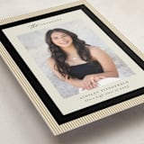 "Modern striped frame" - Graduation Announcements in Noir by Jackie Crawford - Detail