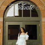 "Legato" - Graduation Announcements in Crisp Linen by Erin L. Wilson - Detail
