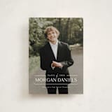 "Grad in Overlay" - Graduation Announcements in Eggshell by Carolyn MacLaren - Front