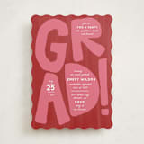 "GRAD!" - Graduation Party Invitations in Ruby by Erin Kessler - Front