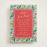 "Whimsical Hand Illustrated Crest" - Graduation Party Invitations in Peony by Jackie Crawford - Front