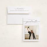 "Simple Details" - Graduation Announcement Photo Mount Cards in Tuxedo by Pixel and Hank - Card with Envelope