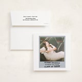 "Photo Snap + Penned Names" - Graduation Announcement Photo Mount Cards in Noir by Cleghorn Creative - Card with Envelope