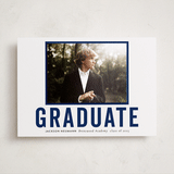 "Jax" - Graduation Announcement Photo Mount Cards in Navy by Sara Hicks Malone - Front