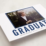 "Jax" - Graduation Announcement Photo Mount Cards in Navy by Sara Hicks Malone - Premium Photo Paper Mounted on Card