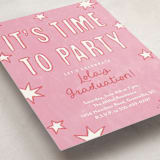 "Starry Celebration" - Graduation Party Invitations in Cotton Candy by Kercia Jane - Detail