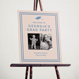 "Classically done" - Graduation Welcome Signs in Country Blue by Inkblot Design - In Use