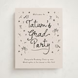 "Illustrated Grad" - Graduation Welcome Signs in Onyx by Ashley Iwafuchi - Front