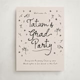 "Illustrated Grad" - Graduation Welcome Signs in Onyx by Ashley Iwafuchi - Front