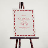 "Fun Border Frame" - Graduation Welcome Signs in Ruby by Jackie Crawford - In Use