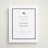 "Collegiate Line" - Graduation Welcome Signs in Navy by Jennifer Wick - Front