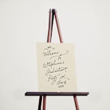 "Take a bow" - Graduation Welcome Signs in Bamboo by Creo Study - In Use