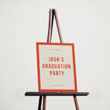 "Poster Type" - Graduation Welcome Signs in Tangerine by Robert and Stella - In Use