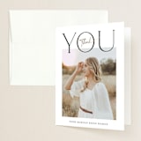 "Top of Class" - Graduation Thank You Cards in Charcoal by Carolyn MacLaren - Front