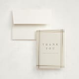 "Traditional Plaid" - Graduation Thank You Cards in Tan by Ashley Presutti Beasley - Front